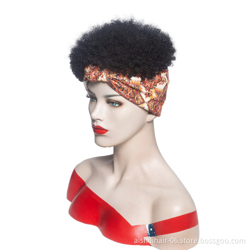 Wholesale vendors  headband wig black kinky curly snythetic headband wigs for black women